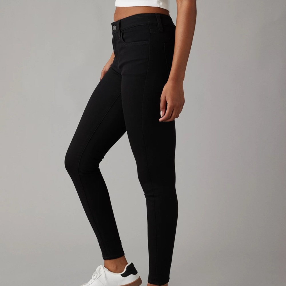 American Eagle Outfitters Black AE Next Level Low-Rise Jegging 10 LONG - Picture 3 of 6